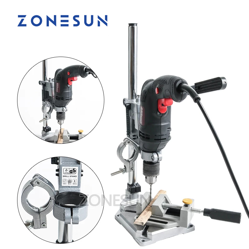 Woodworking Drill - ZONESUN Dengan braket penahan bor listrik