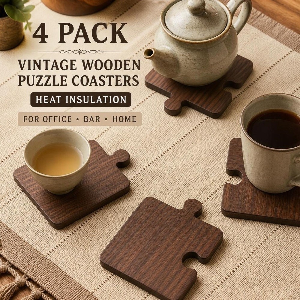 Woodworking Game - 4pcs Set Tatakan Kayu Vintage Tahan