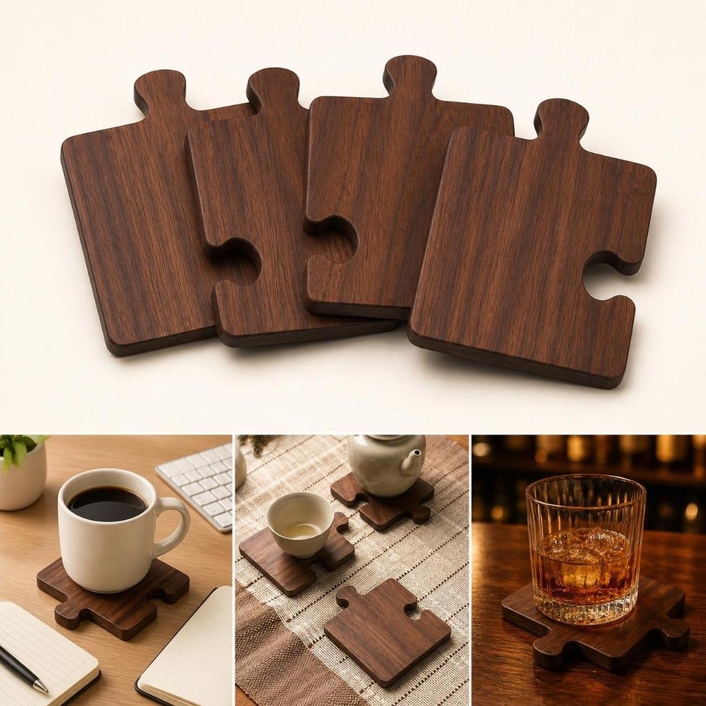 4pcs Set Tatakan Kayu Vintage  - Woodworking Game ulasan dan harga